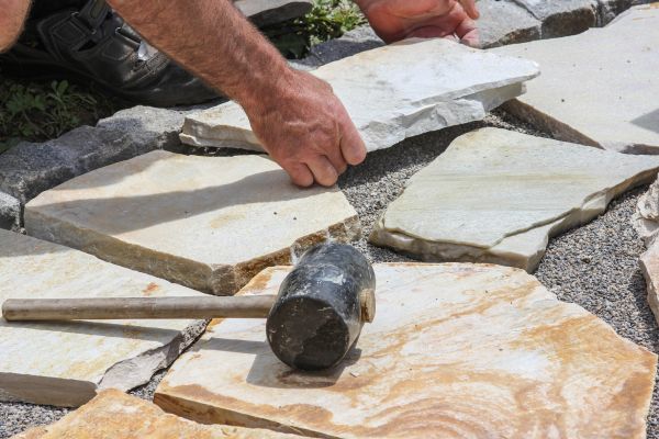 Stone Sidewalk Installation in Newport Beach