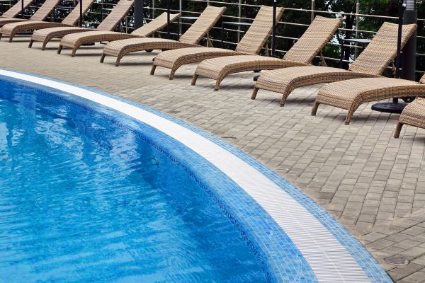 Poolside Hardscaping in Newport Beach