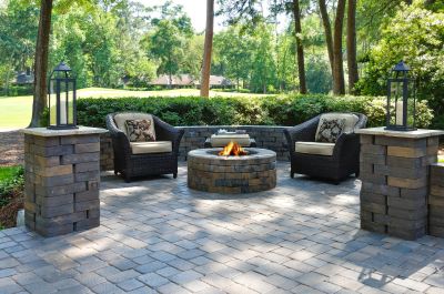 Paver Patio with Seating Area